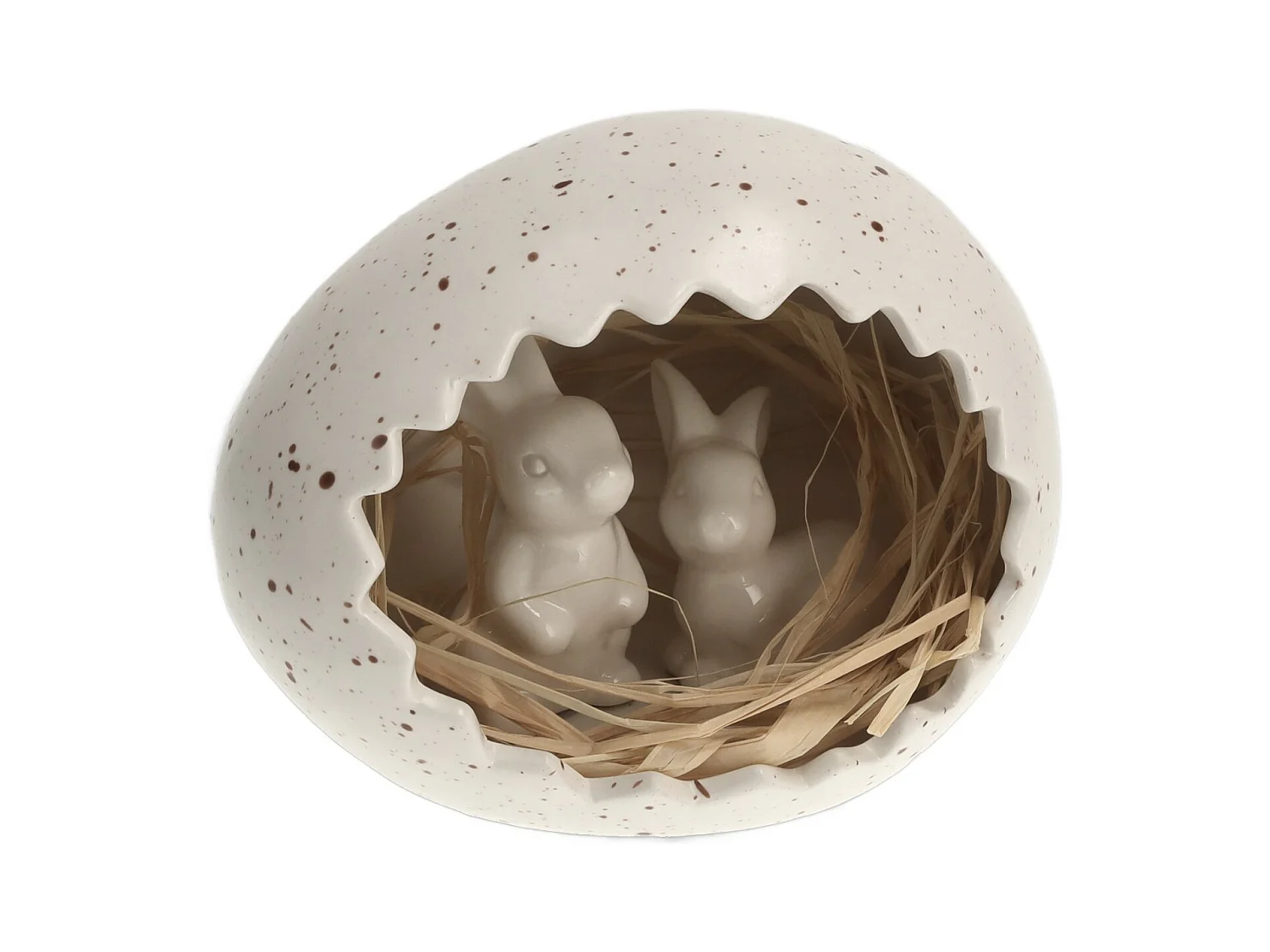 Figurine Egglisio beige clair 13 x 13 x 17