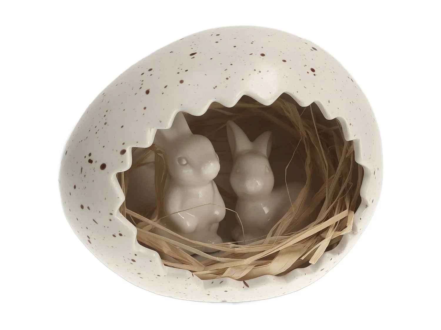 Figurine Egglisio beige clair 13 x 13 x 17