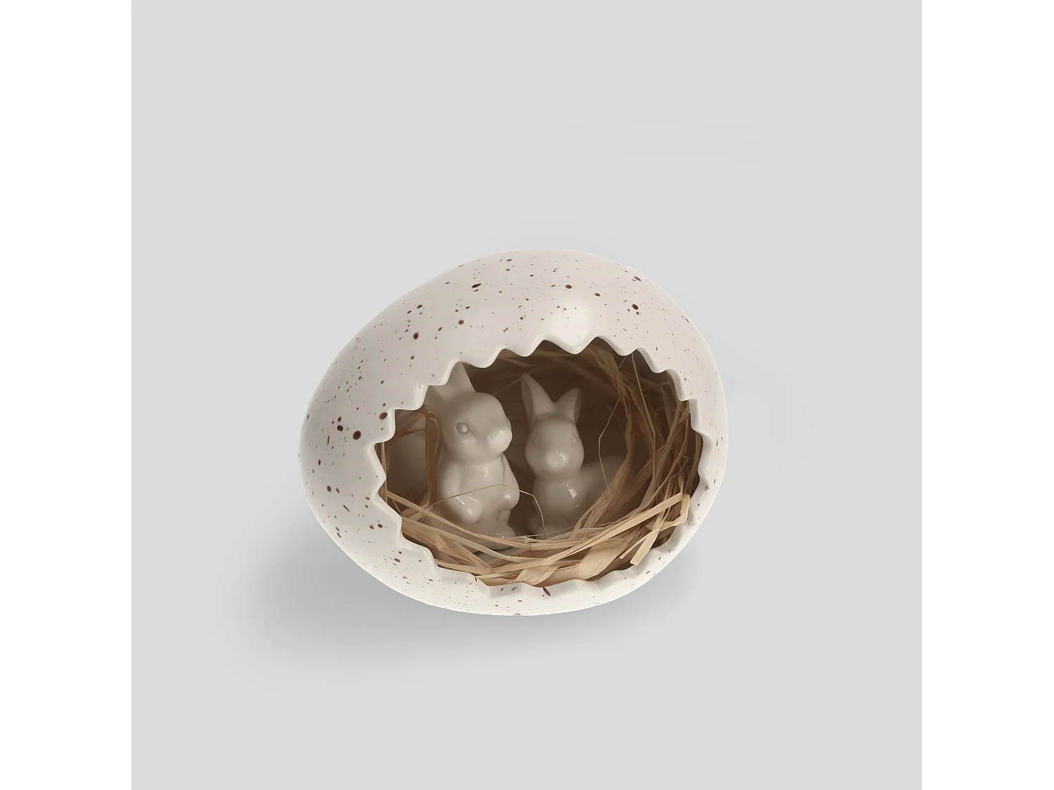 Figurine Egglisio beige clair 13 x 13 x 17