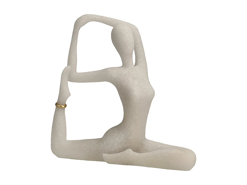 Dekofigur Yogini Mittelweiß 21 x 22 x 7