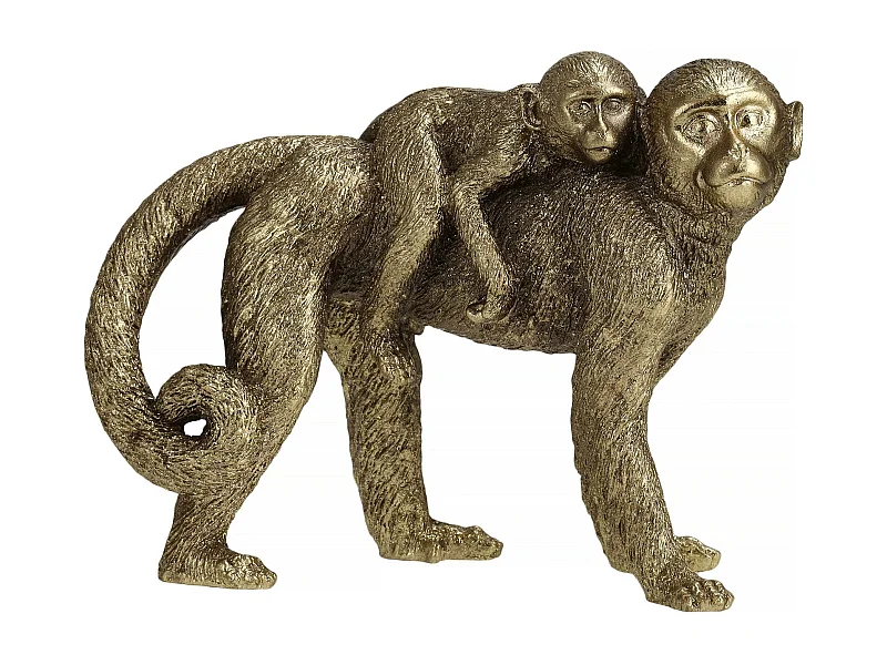 Dekofigur Monkino mittleres Gold 16 x 9 x 21