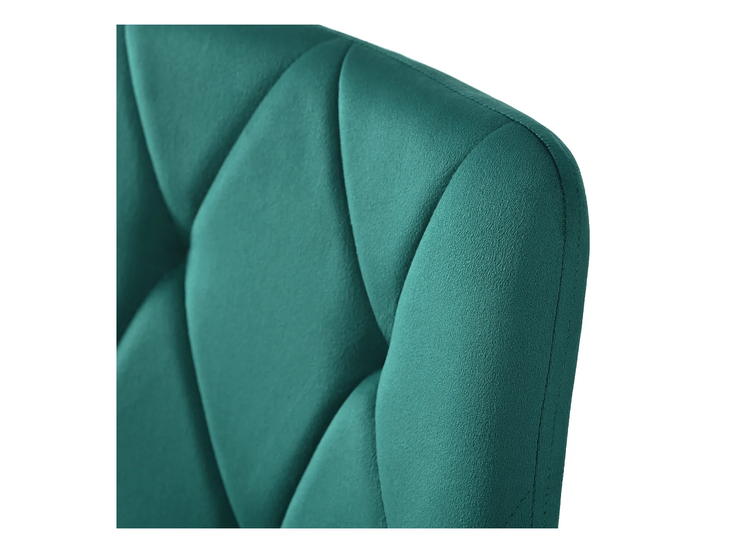 Lot de 4 chaises en velours, pied en métal noir - Vert émeraude