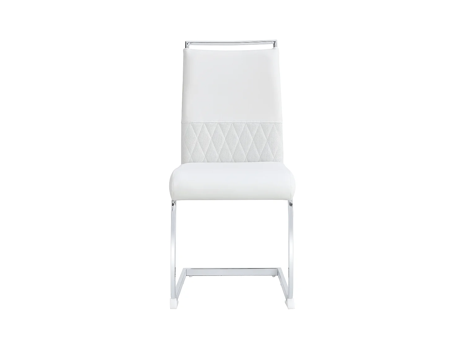 Lot de 2 chaises cantilever avec Assise rembourrée en PU, blanc
