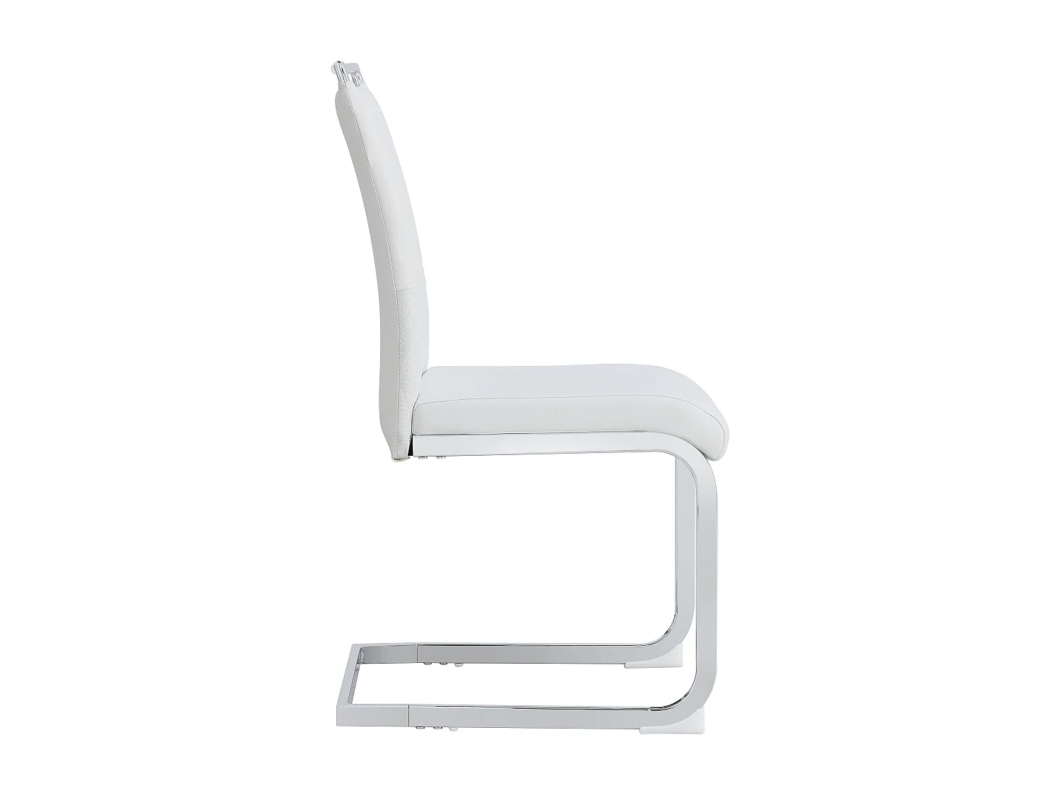 Lot de 2 chaises cantilever avec Assise rembourrée en PU, blanc