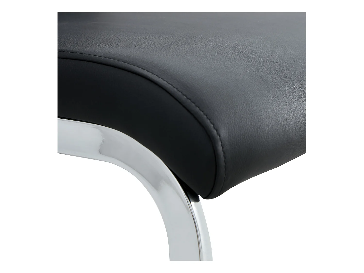 Lot de 2 chaises cantilever avec Assise rembourrée en PU, noir