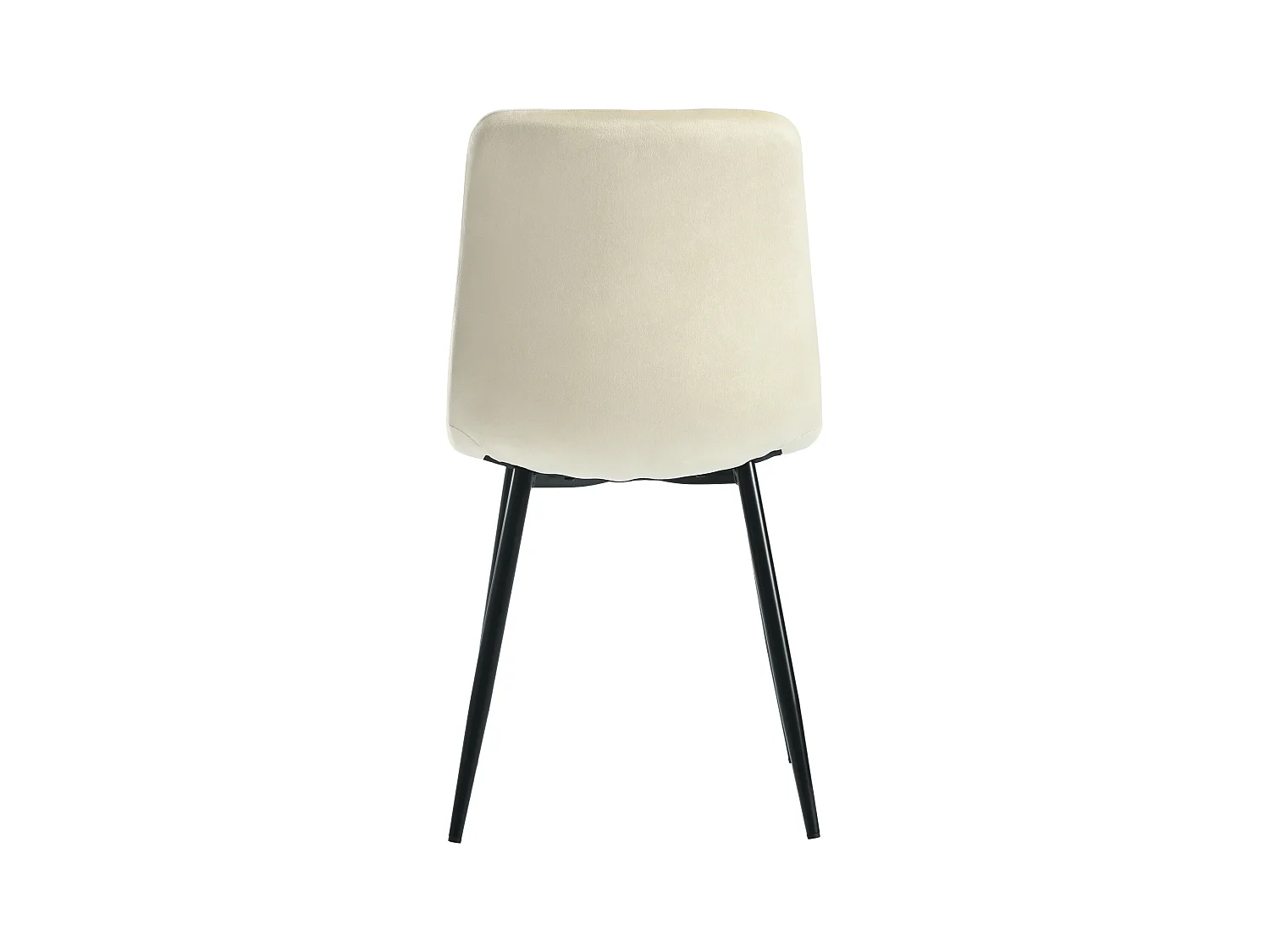 Lot de 4 chaises en velours, pied en métal noir - beige