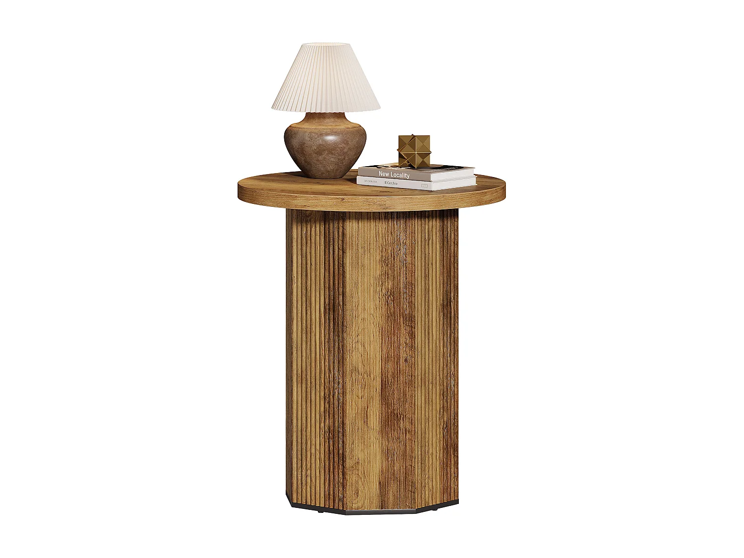 Table d'appoint ronde, petite table d'appoint en bois, 50 x 50 x 64 cm, table basse, table de chevet pour salon, chambre à coucher, marron