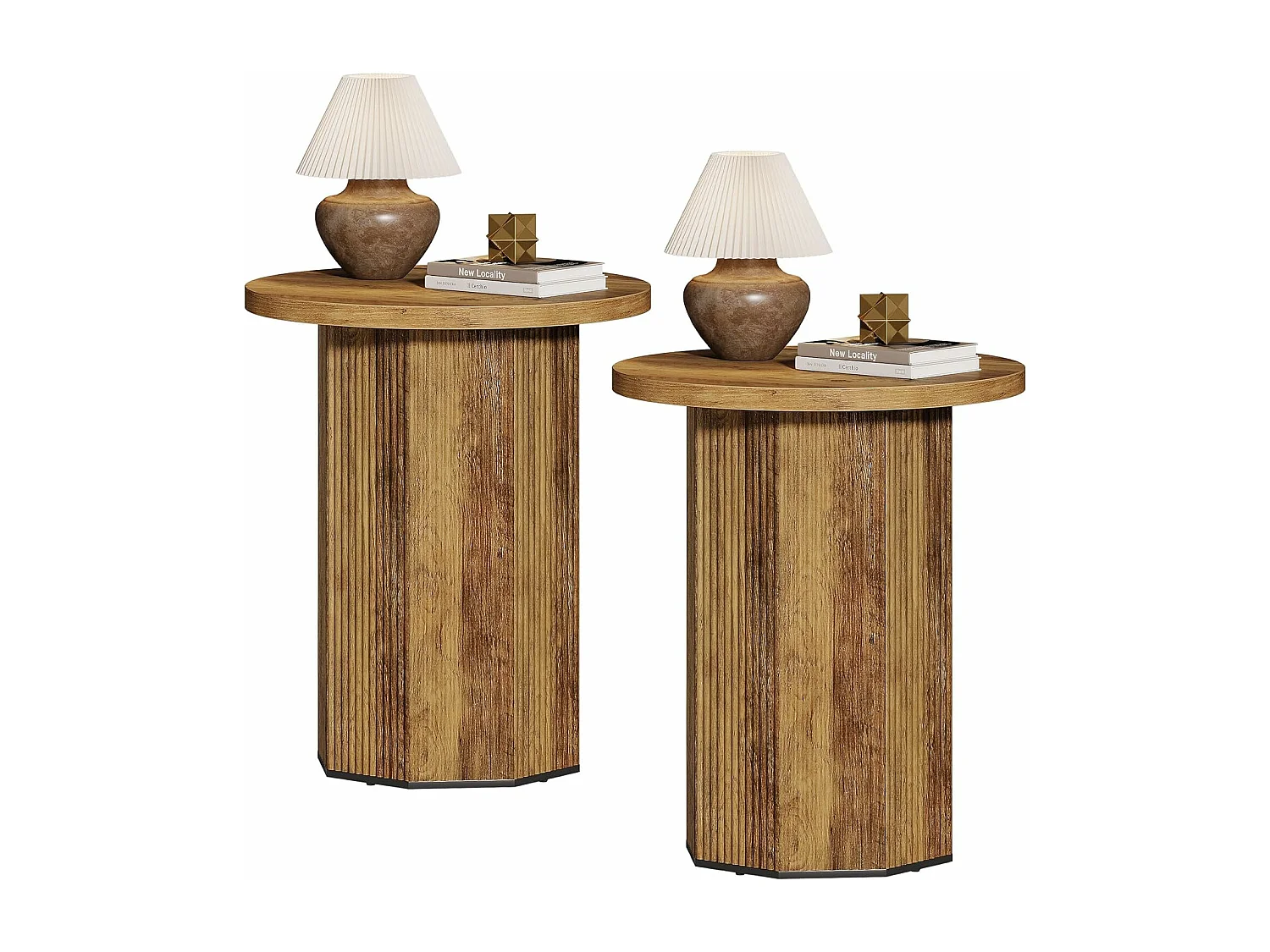 Table d'appoint ronde, petite table d'appoint en bois, 50 x 50 x 64 cm, table basse, table de chevet pour salon, chambre à coucher, marron