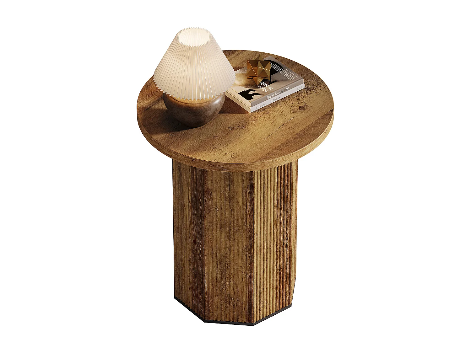 Table d'appoint ronde, petite table d'appoint en bois, 50 x 50 x 64 cm, table basse, table de chevet pour salon, chambre à coucher, marron