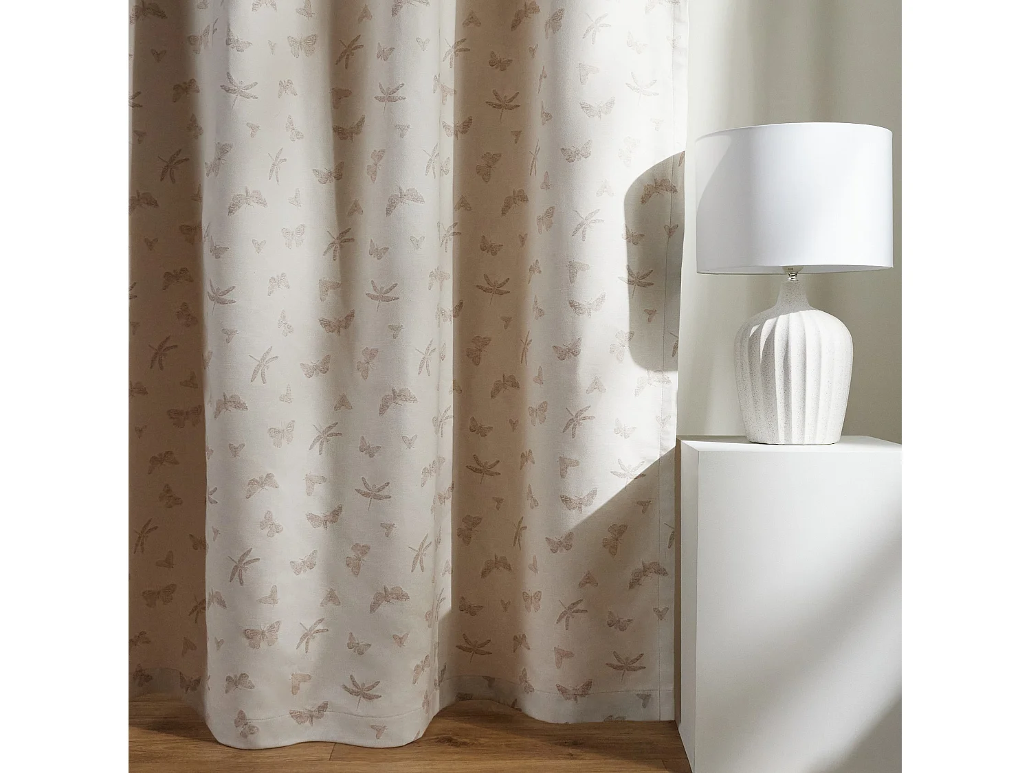 Rideau Jacquard Moljac Beige Moyen 140 x 250
