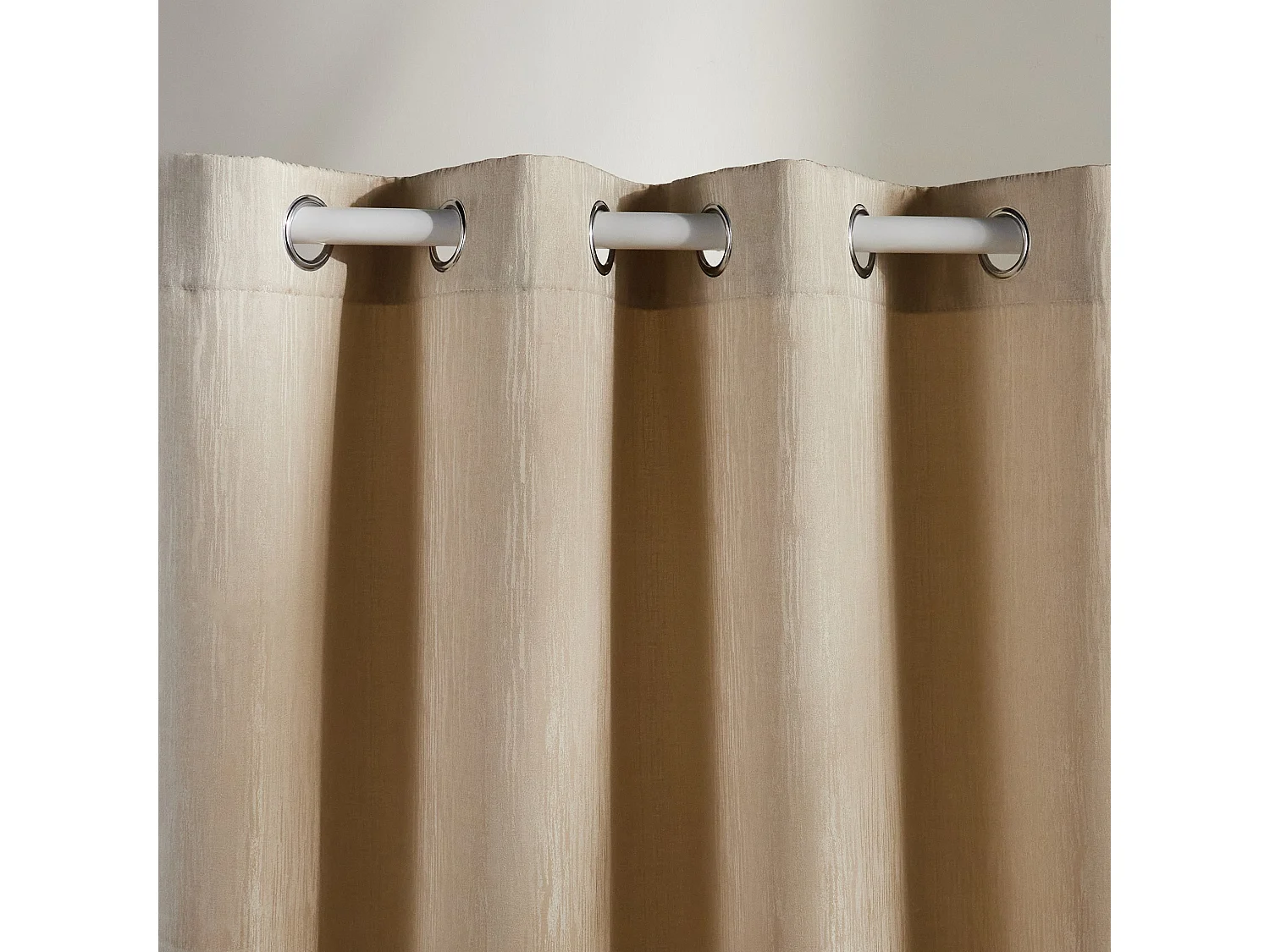 Jacquardvorhang Scilio Beige 140x250 cm mit Metallösen