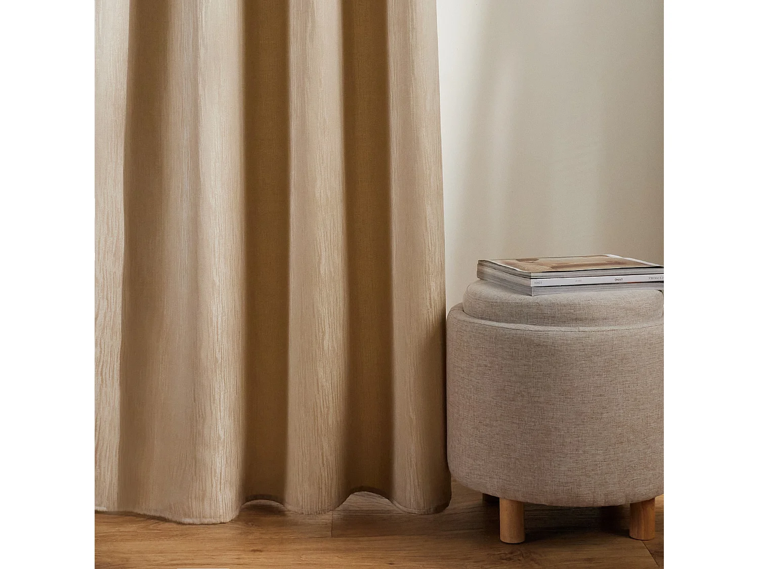 Jacquardvorhang Scilio Beige 140x250 cm mit Metallösen