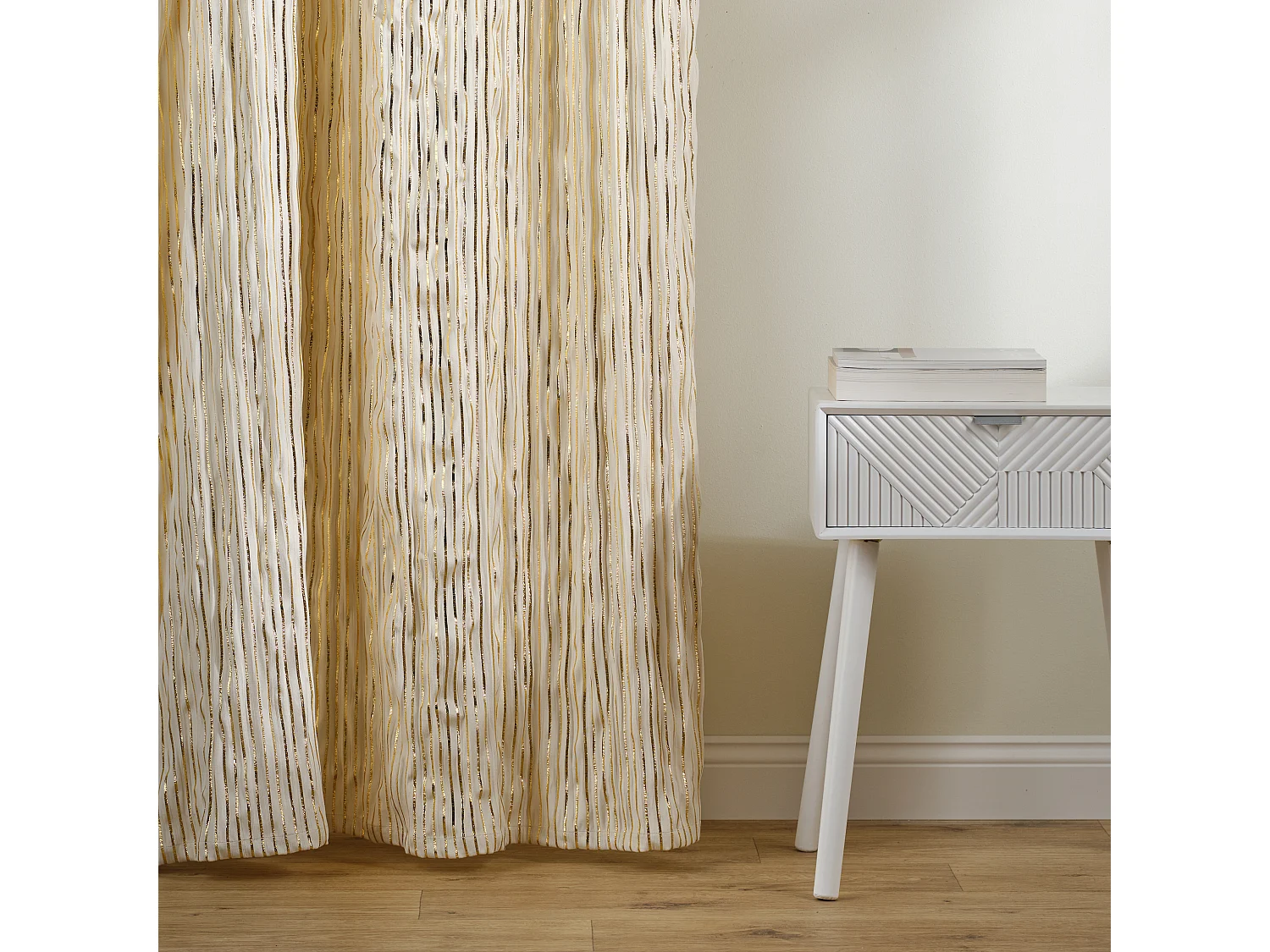 Rideau de velours Calama beige moyen 140 x 250