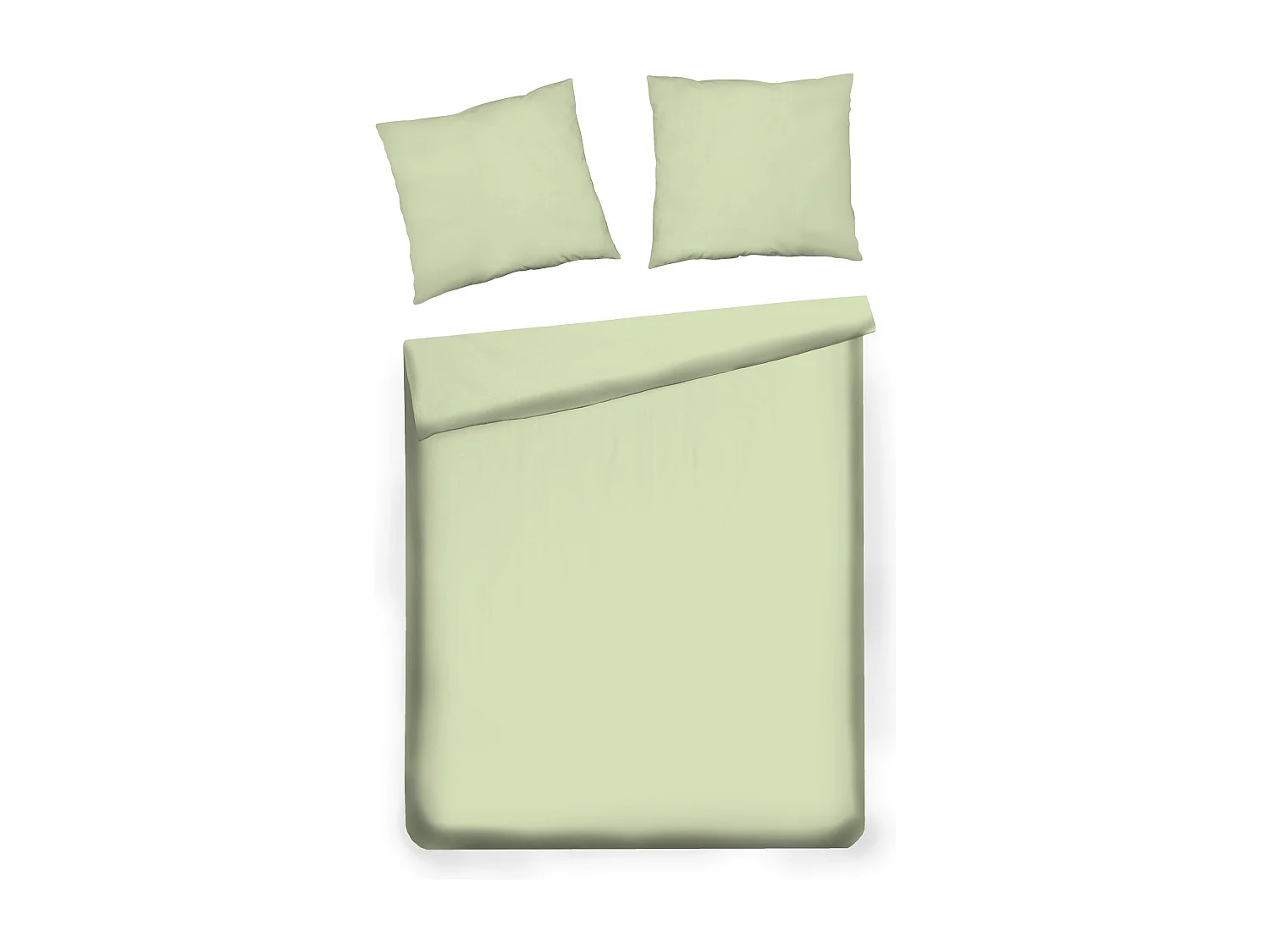 Parure de lit Satinette Vert Clair Coton 160x200
