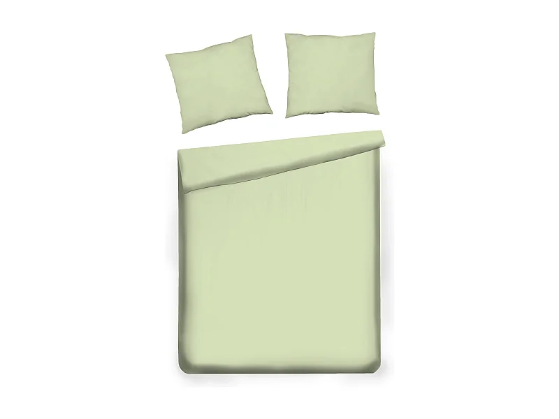 Parure de lit Satinette Vert Clair Coton 160x200