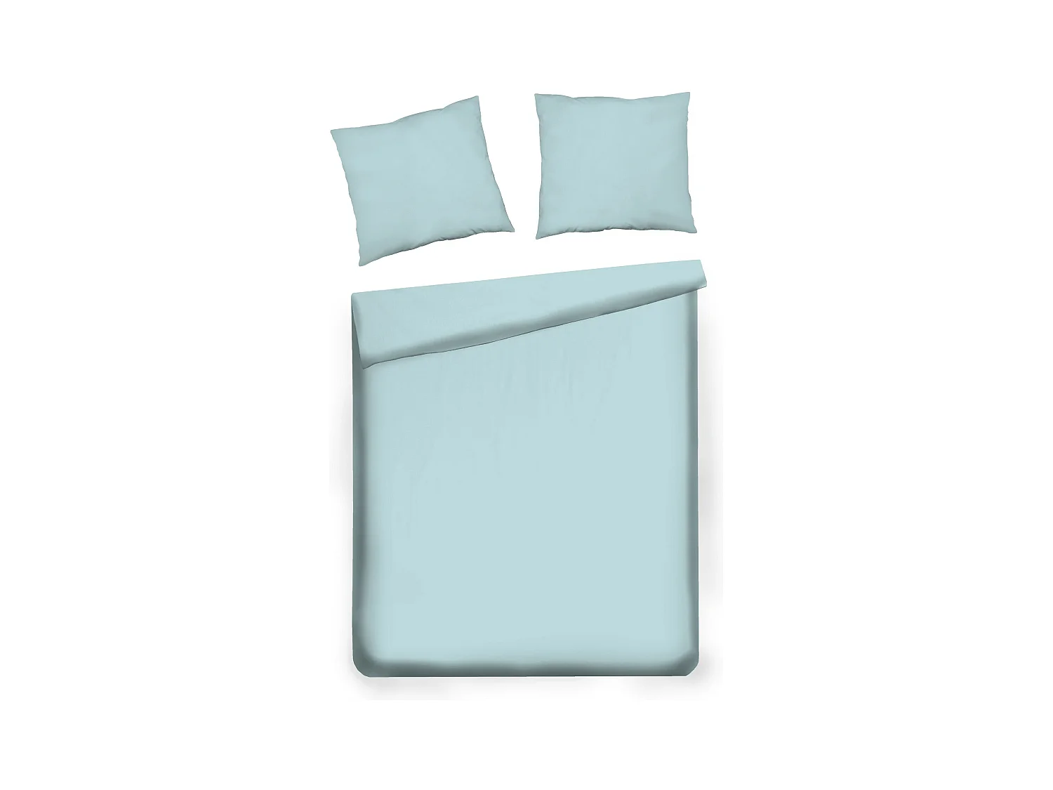 Parure de lit Satinette turquoise clair satin de coton 160x200