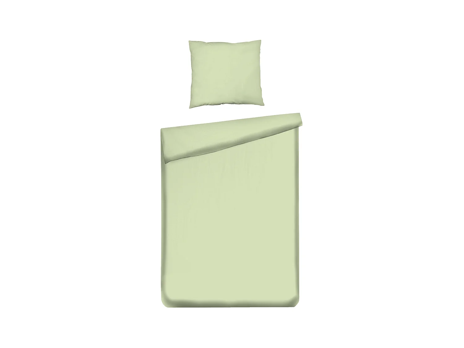 Parure de lit Satinette Vert Clair Satin de Coton 140 x 200