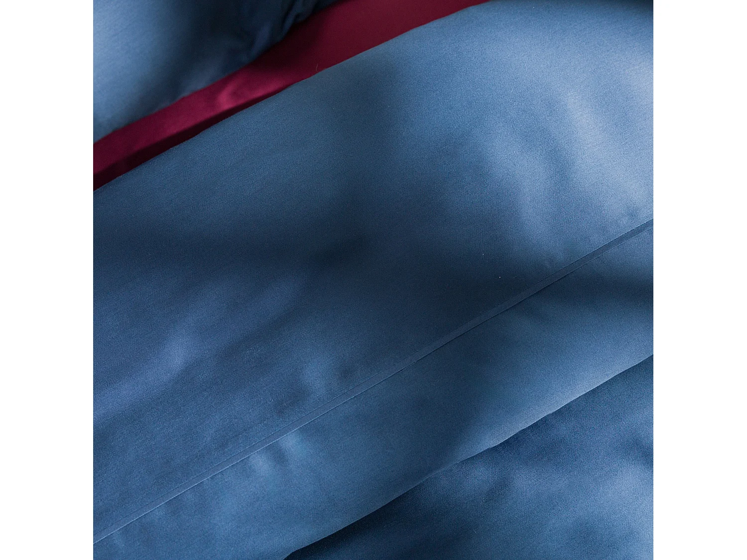 Parure de lit Satinette Bleu Foncé Coton 200x220