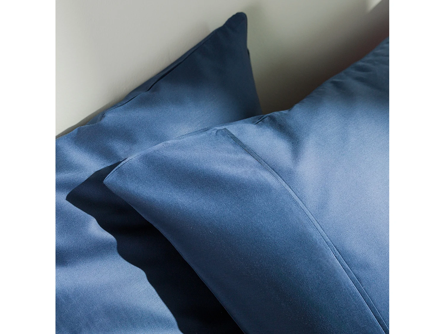 Parure de lit Prestige Bleu Foncé Satin de Coton 160x200