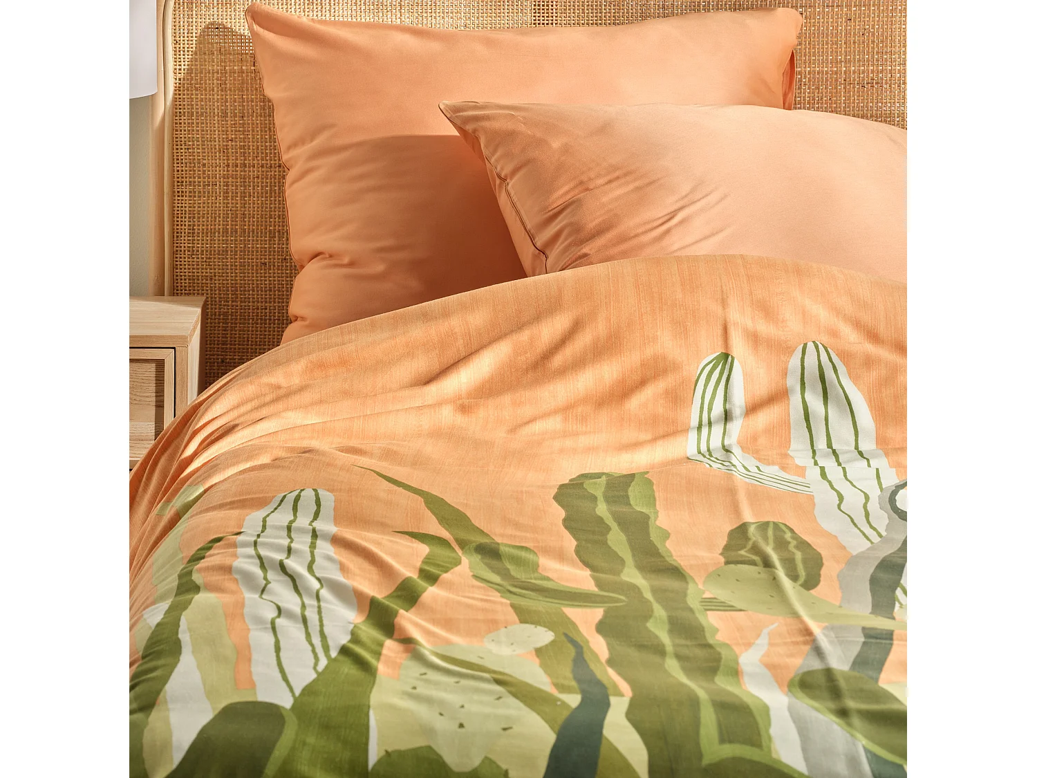 Parure de lit Kalyteros Orange Satin de coton 200x220