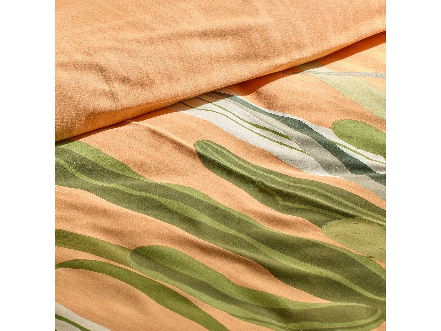 Parure de lit Kalyteros Orange Satin de coton 200x220