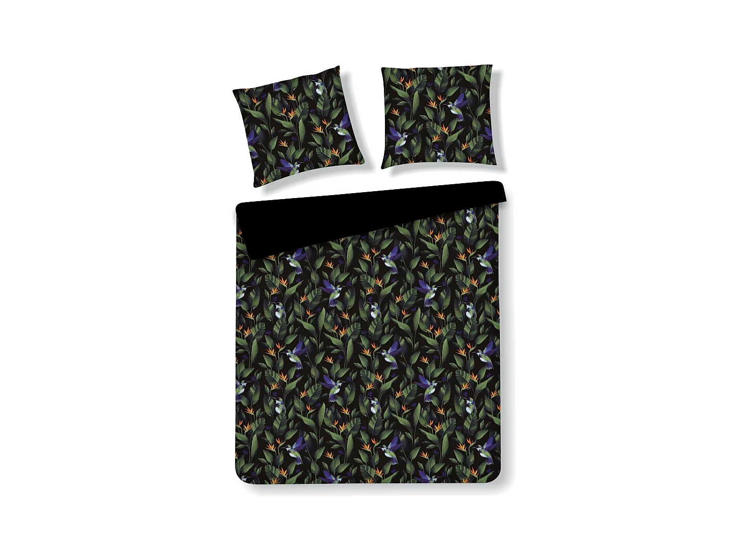 Parure de lit Oaziso Noir Satin de Coton 200x220 cm