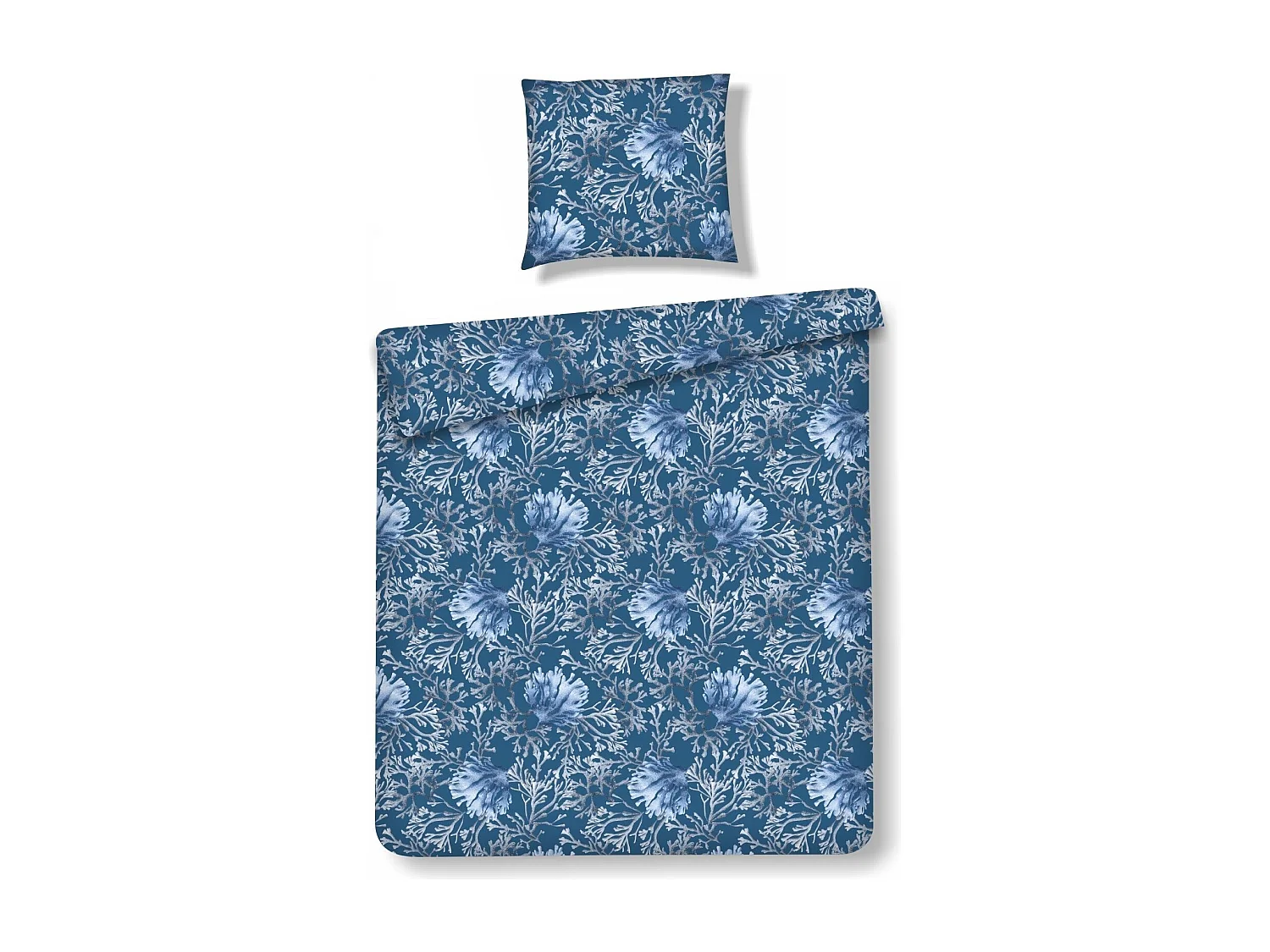 Parure de lit Marinis Bleu Foncé Satin de Coton 140x200
