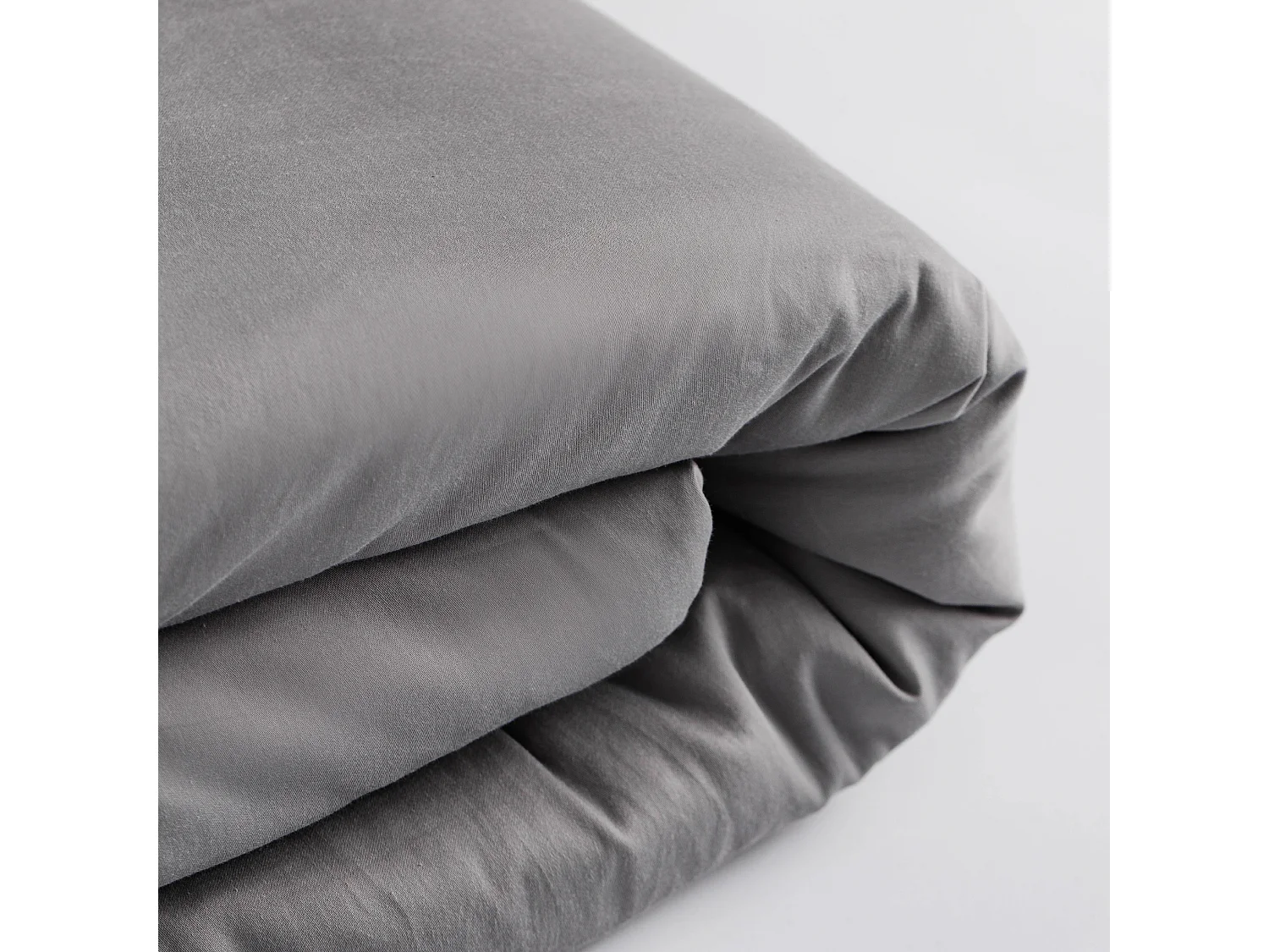 Satin-Baumwoll-Bettwäsche Satinette Mittelgrau 140 x 200