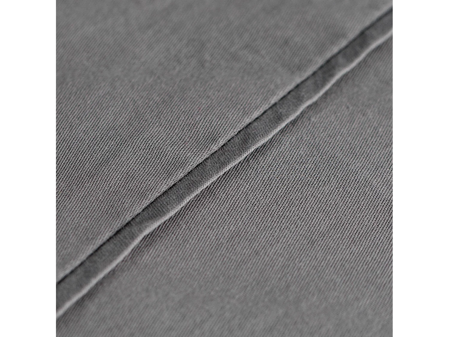 Satin-Baumwoll-Bettwäsche Satinette Mittelgrau 140 x 200