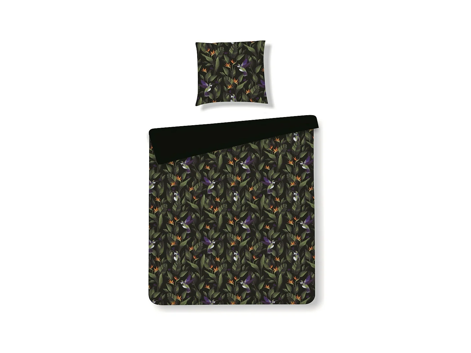 Parure de lit Oaziso Noir Satin de Coton 140x200