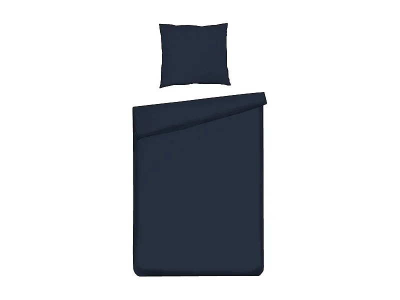 Satinette Bettwäsche Set Dunkelblau Baumwollsatin