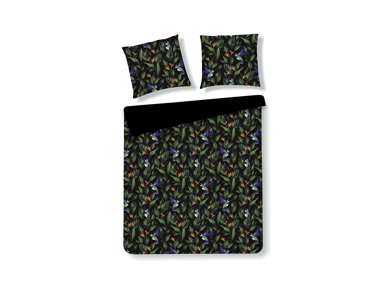 Parure de lit Oaziso Noir Satin de Coton 160x200
