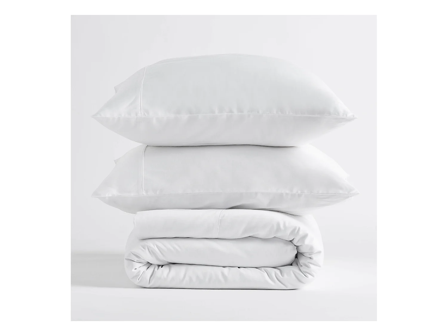 Satin-Baumwoll-Bettwäsche Satinette mittelweiß 140 x 200