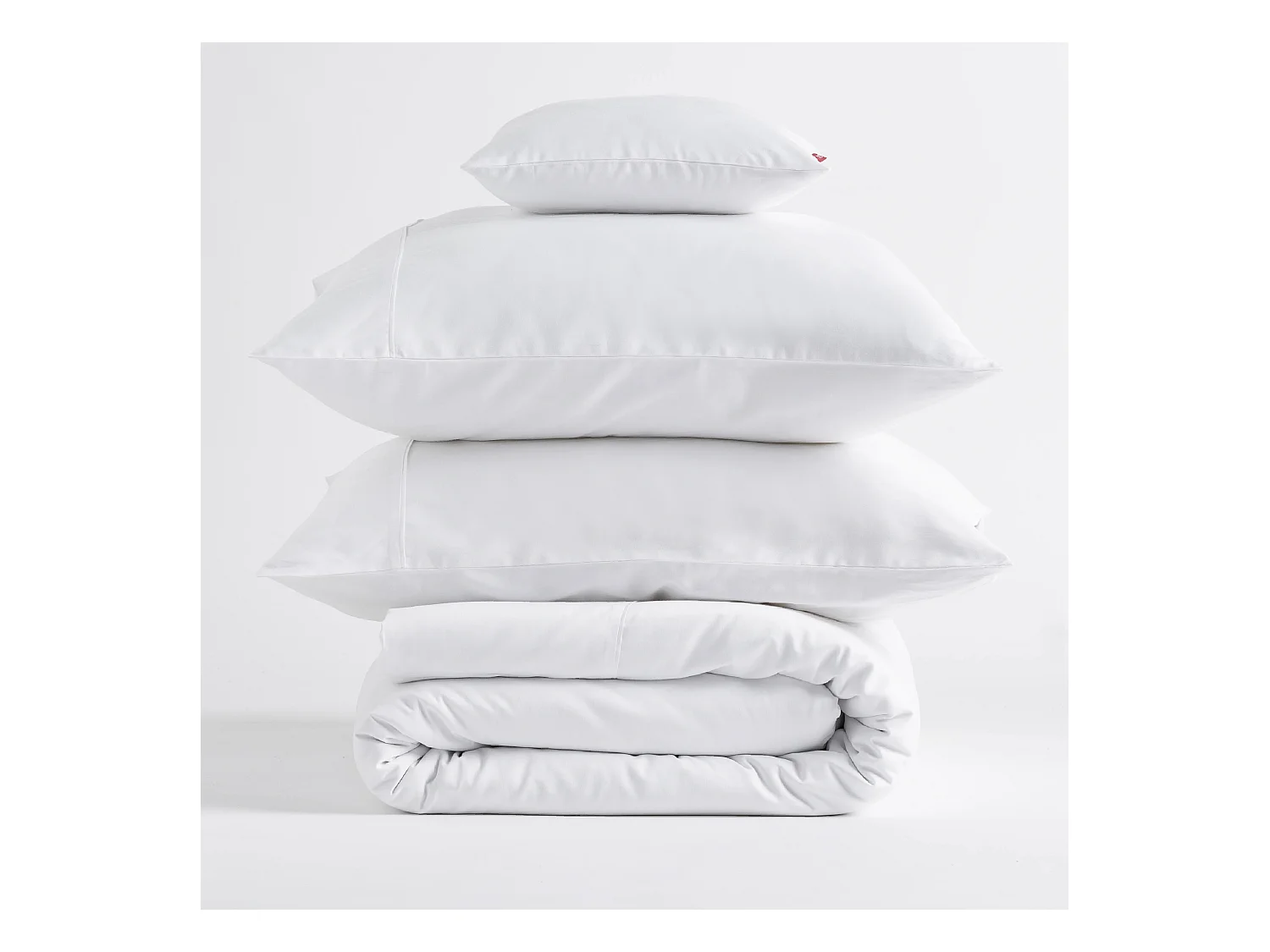 Satin-Baumwoll-Bettwäsche Satinette mittelweiß 140 x 200