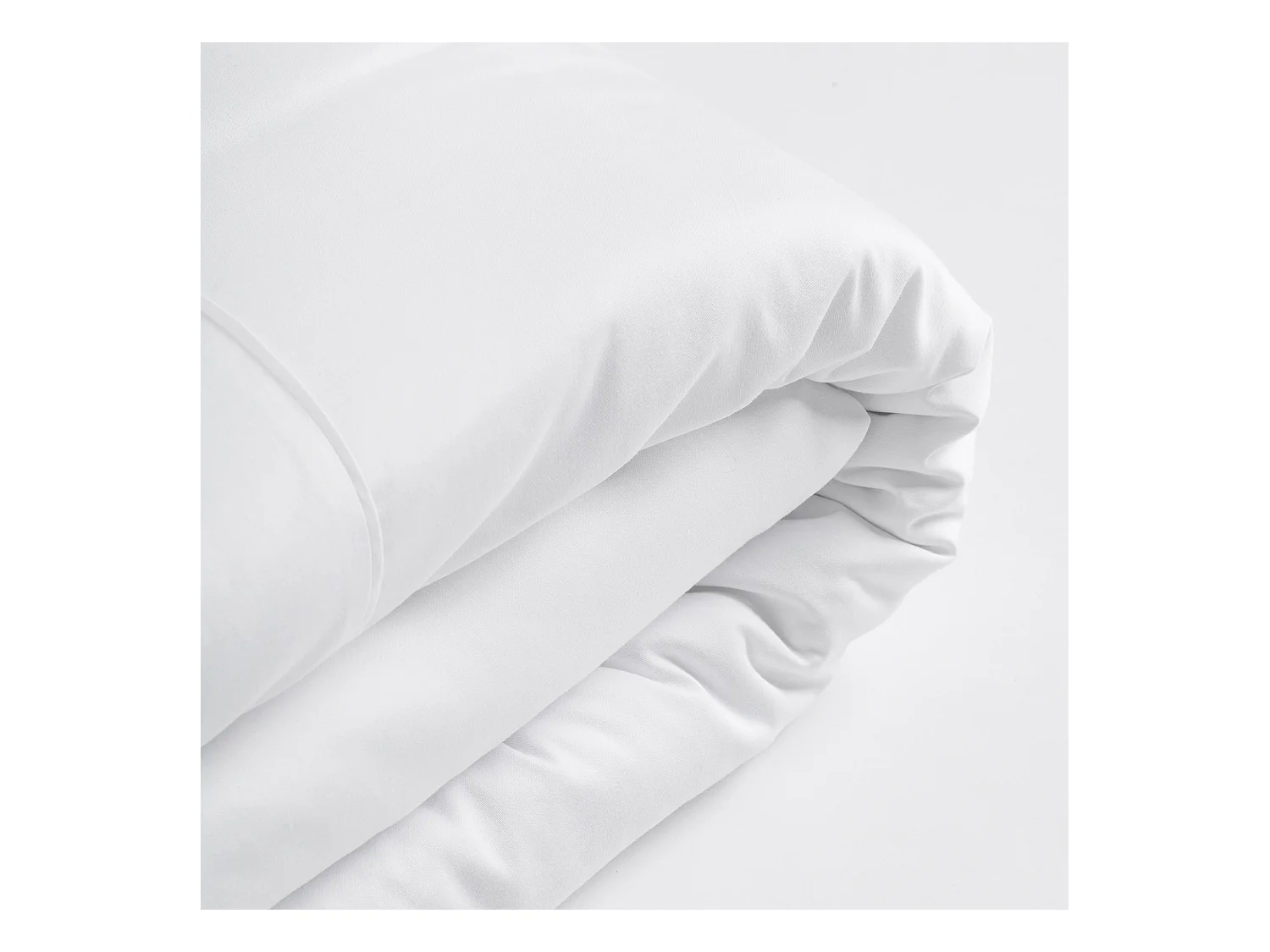 Satin-Baumwoll-Bettwäsche Satinette mittelweiß 140 x 200