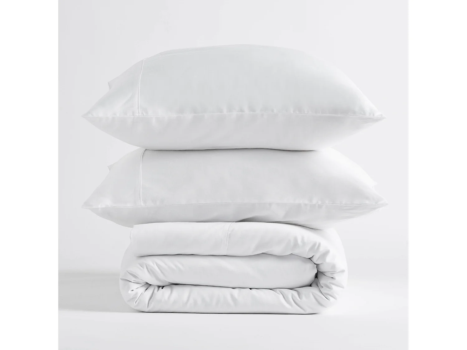 Satin-Baumwoll-Bettwäsche Satinette mittelweiß 140 x 200