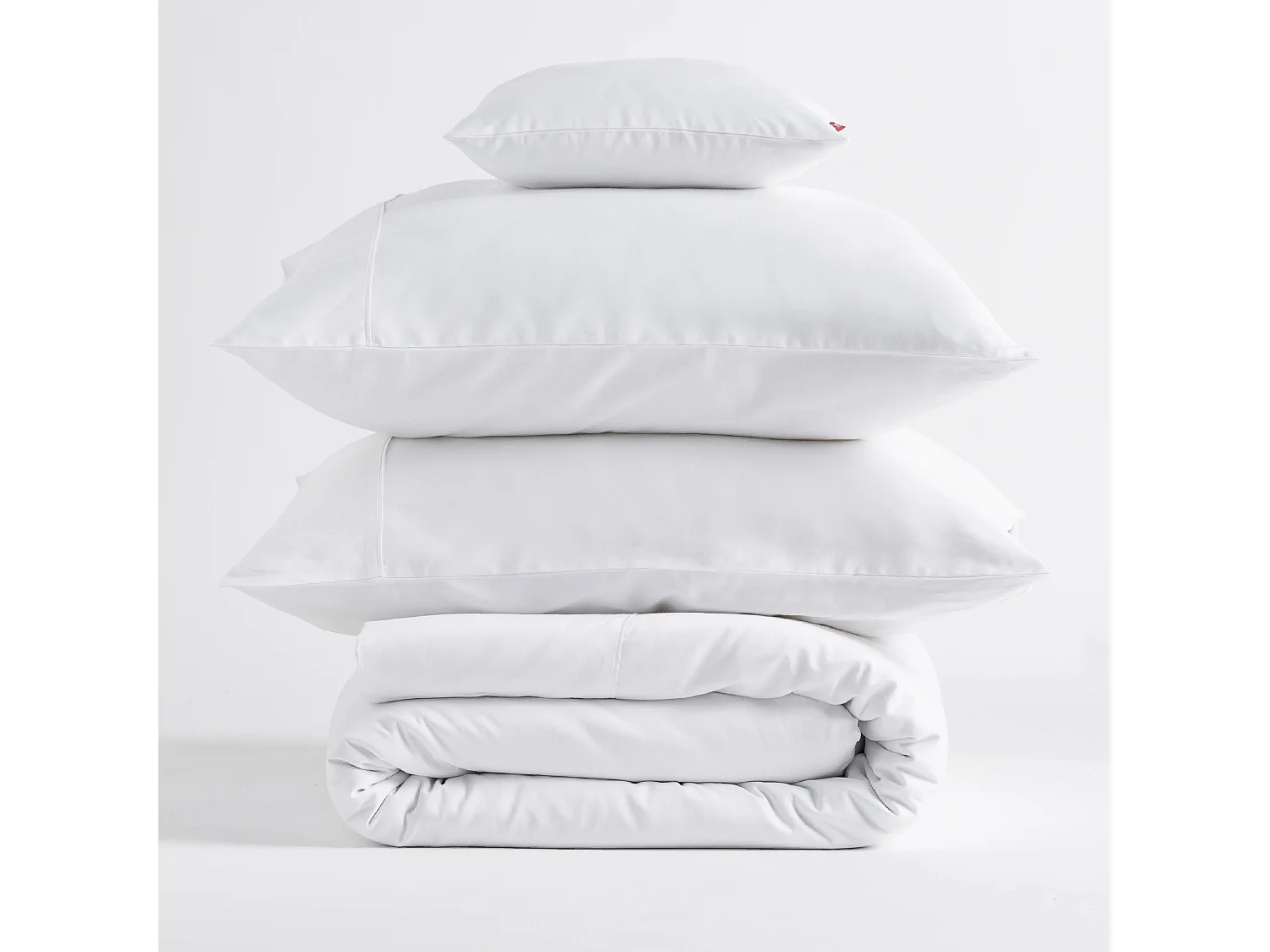 Satin-Baumwoll-Bettwäsche Satinette mittelweiß 140 x 200