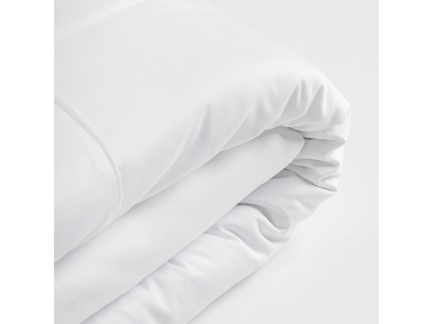 Satin-Baumwoll-Bettwäsche Satinette mittelweiß 140 x 200