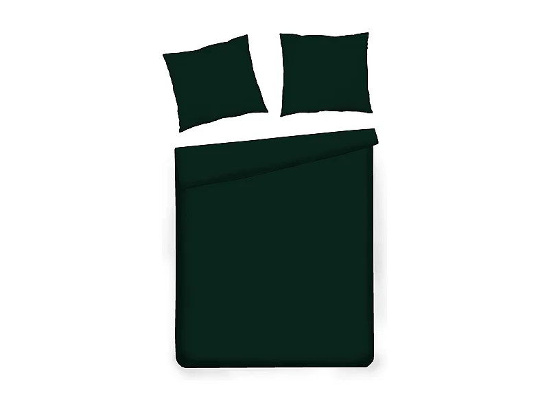 Luxuriöse Satinbettwäsche Dunkelgrün 160x200 cm Set