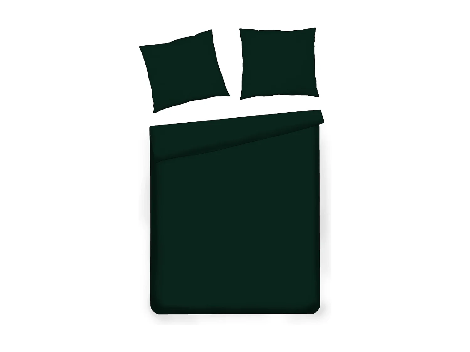 Luxuriöse Satinbettwäsche Dunkelgrün 160x200 cm Set