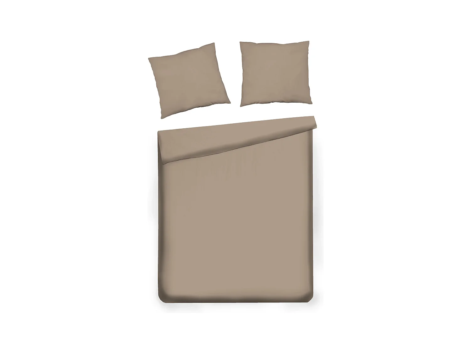 Parure de lit Satinette Beige Satin Coton 160x200