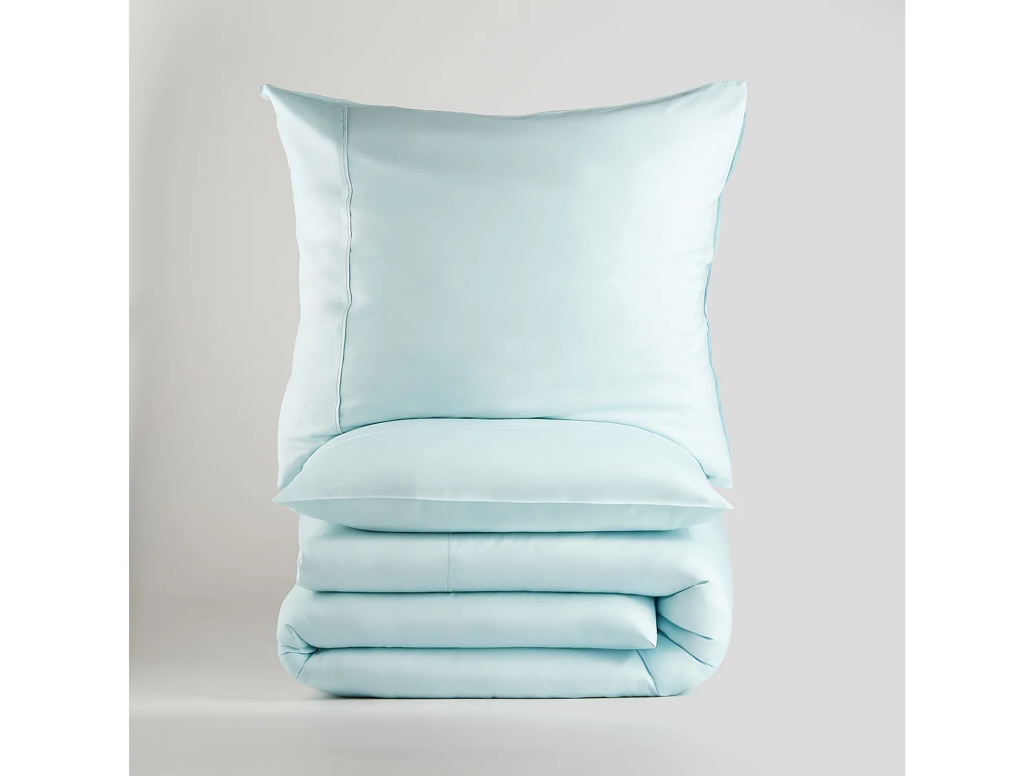 Satin-Bettwäsche Baumwolle, Türkis 200x220 cm
