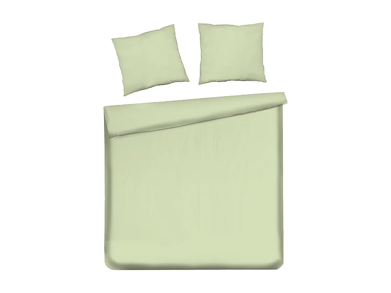 Parure de lit Satinette vert clair coton satin 200x220