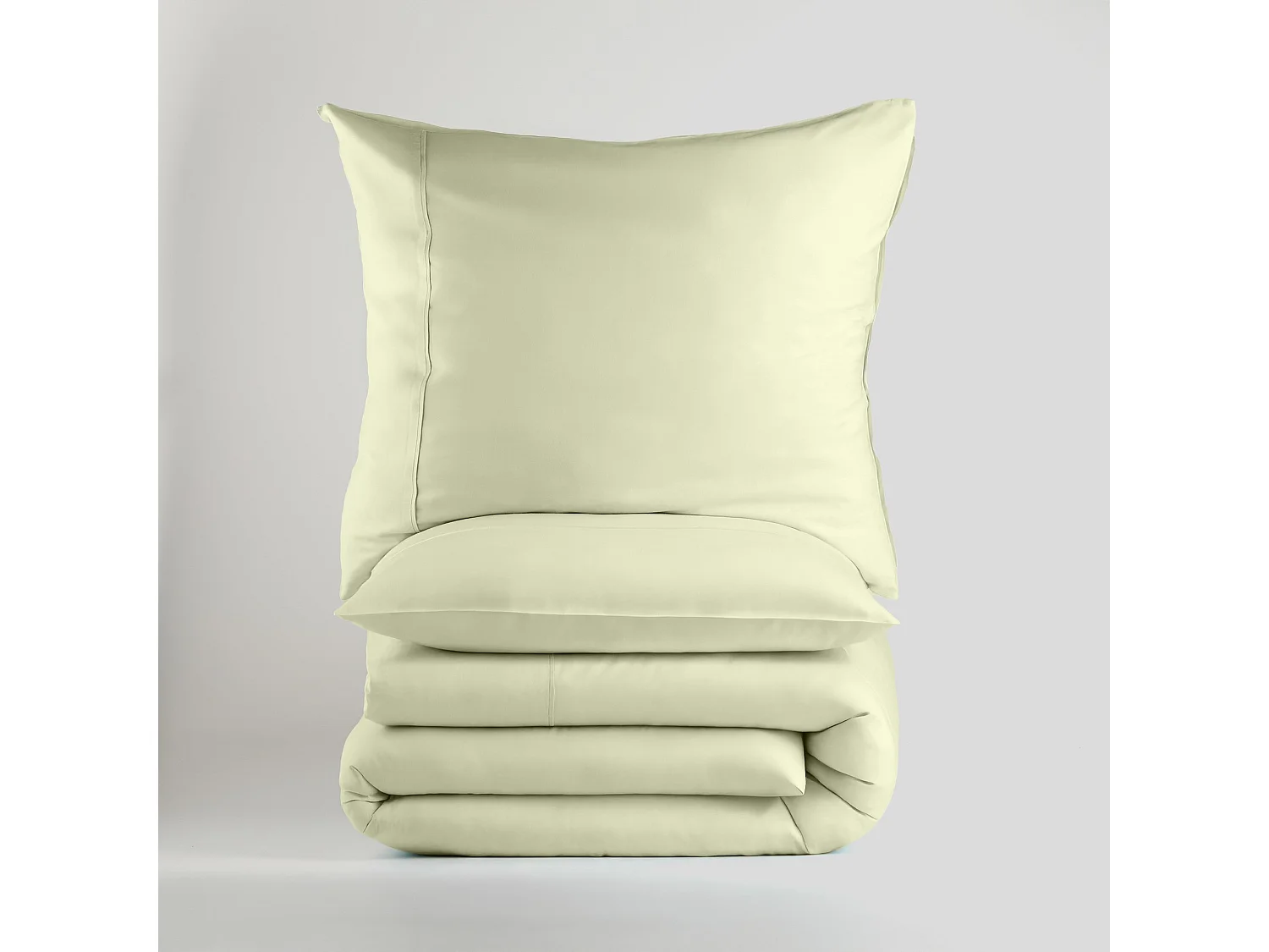 Parure de lit Satinette vert clair coton satin 200x220