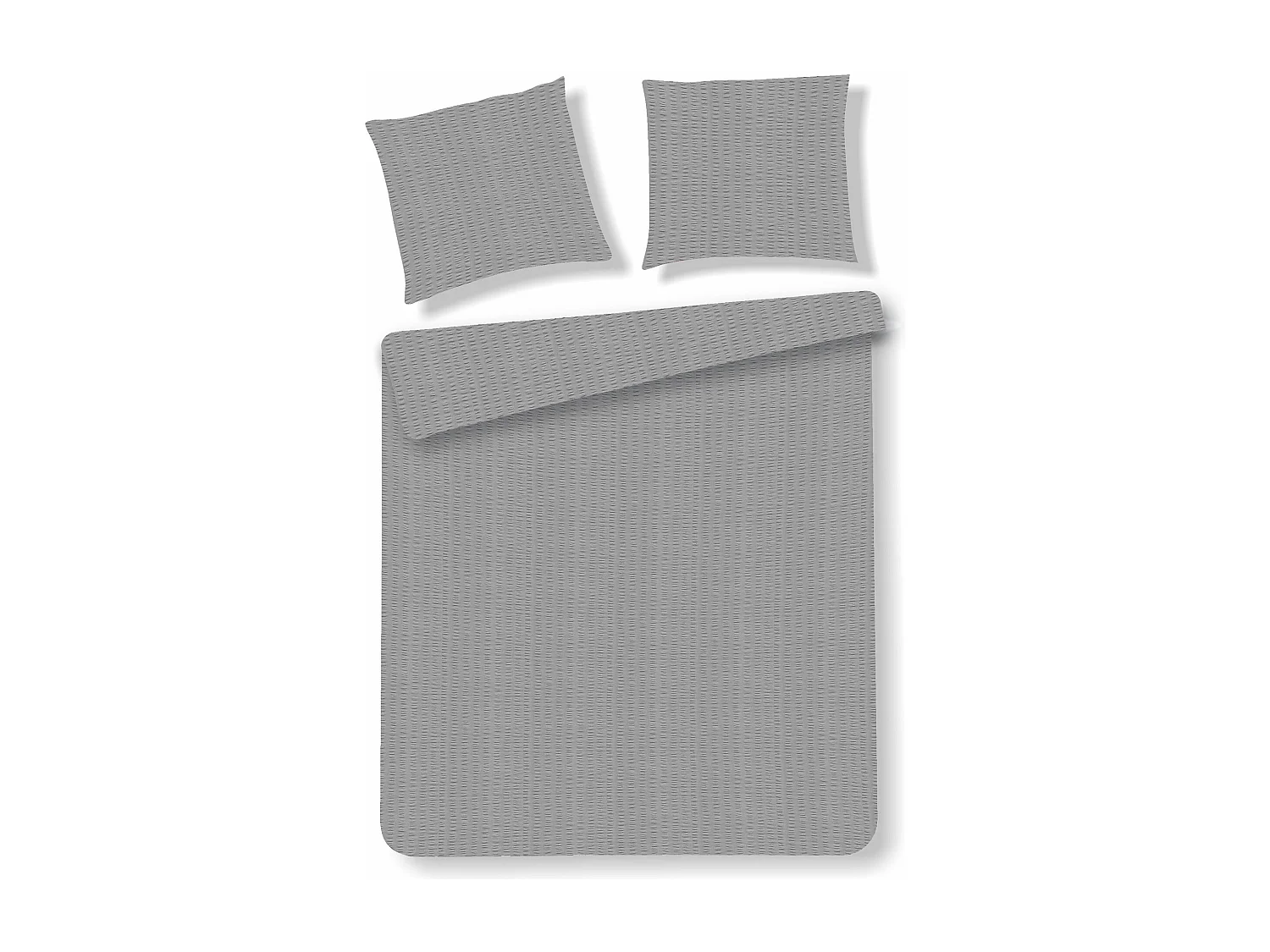 Parure de lit Corica, gris moyen, coton, 160 x 200 cm