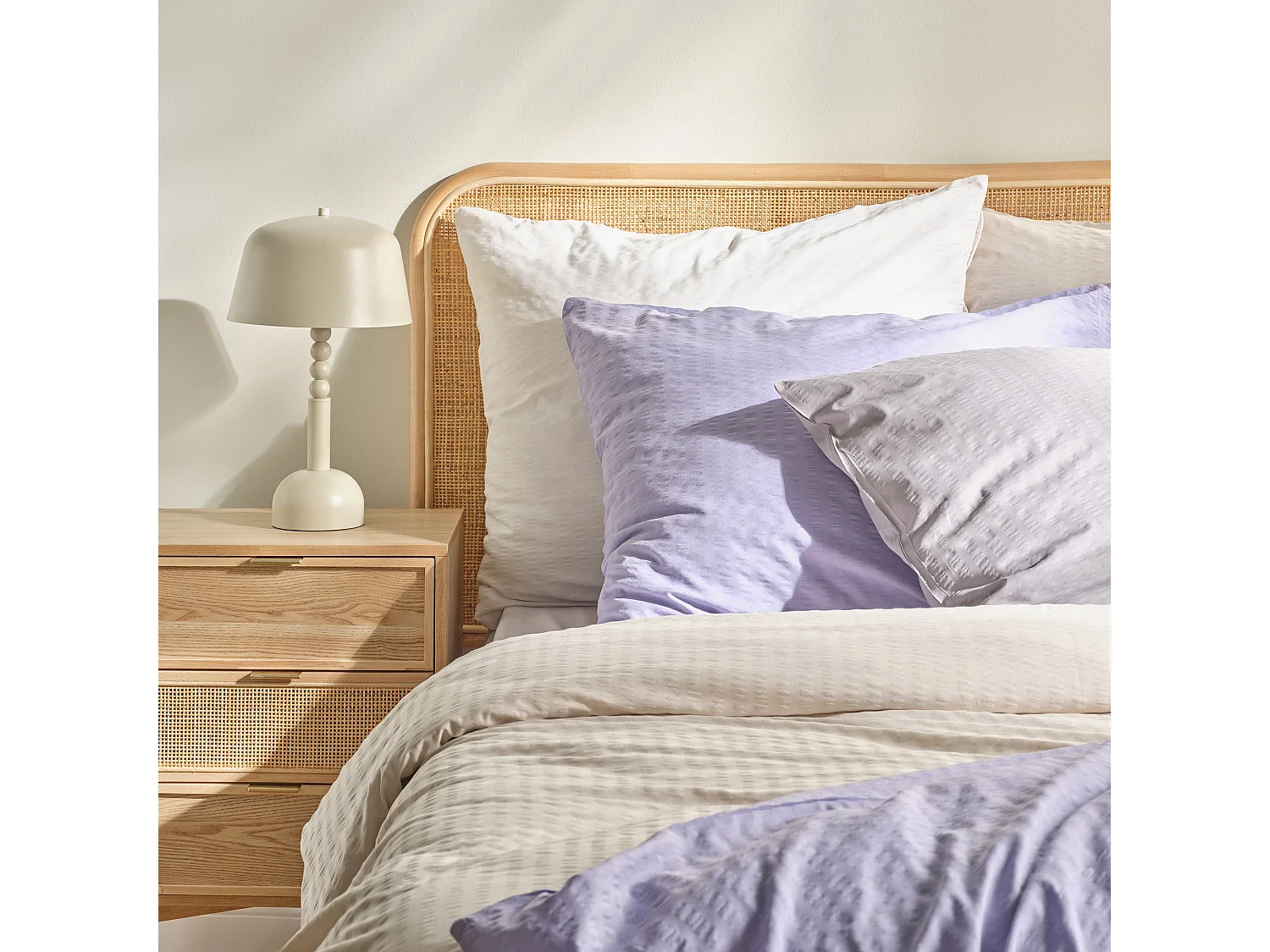 Parure de lit Corica, gris moyen, coton, 160 x 200 cm