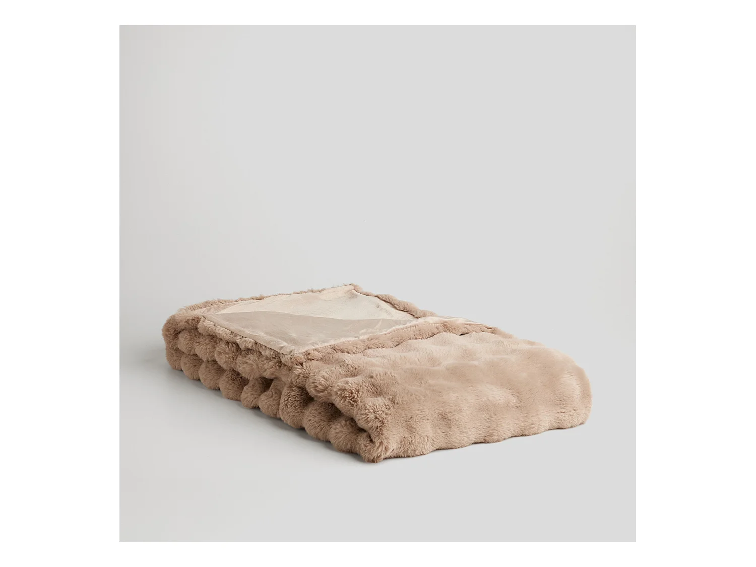 Couvre-lit Bares Brun Clair 180x200 Fausse Fourrure