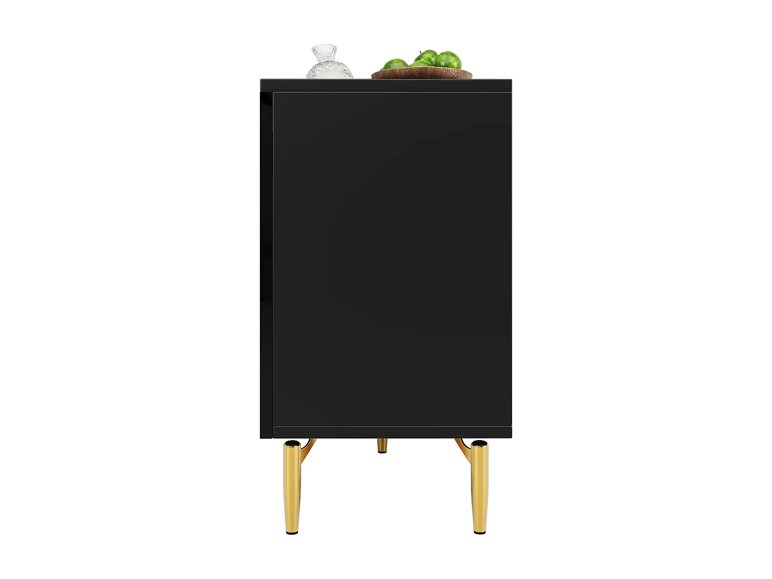 Niedriges Sideboard mit 2 Türen - 120 x 40 x 73 - mit 3 Schubladen - geeignet für Schlafzimmer und Wohnzimmer - MDF - schwarz