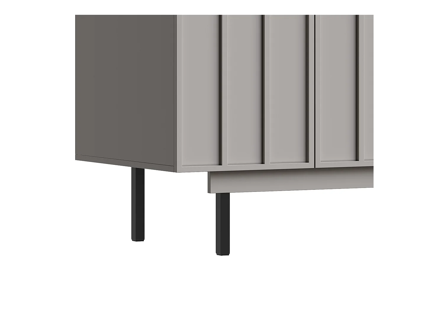 Niedriges Sideboard - 140 x 38,5 x 82,5 cm - Aufbewahrungsmöbel - mit 2 Türen - MDF - grau