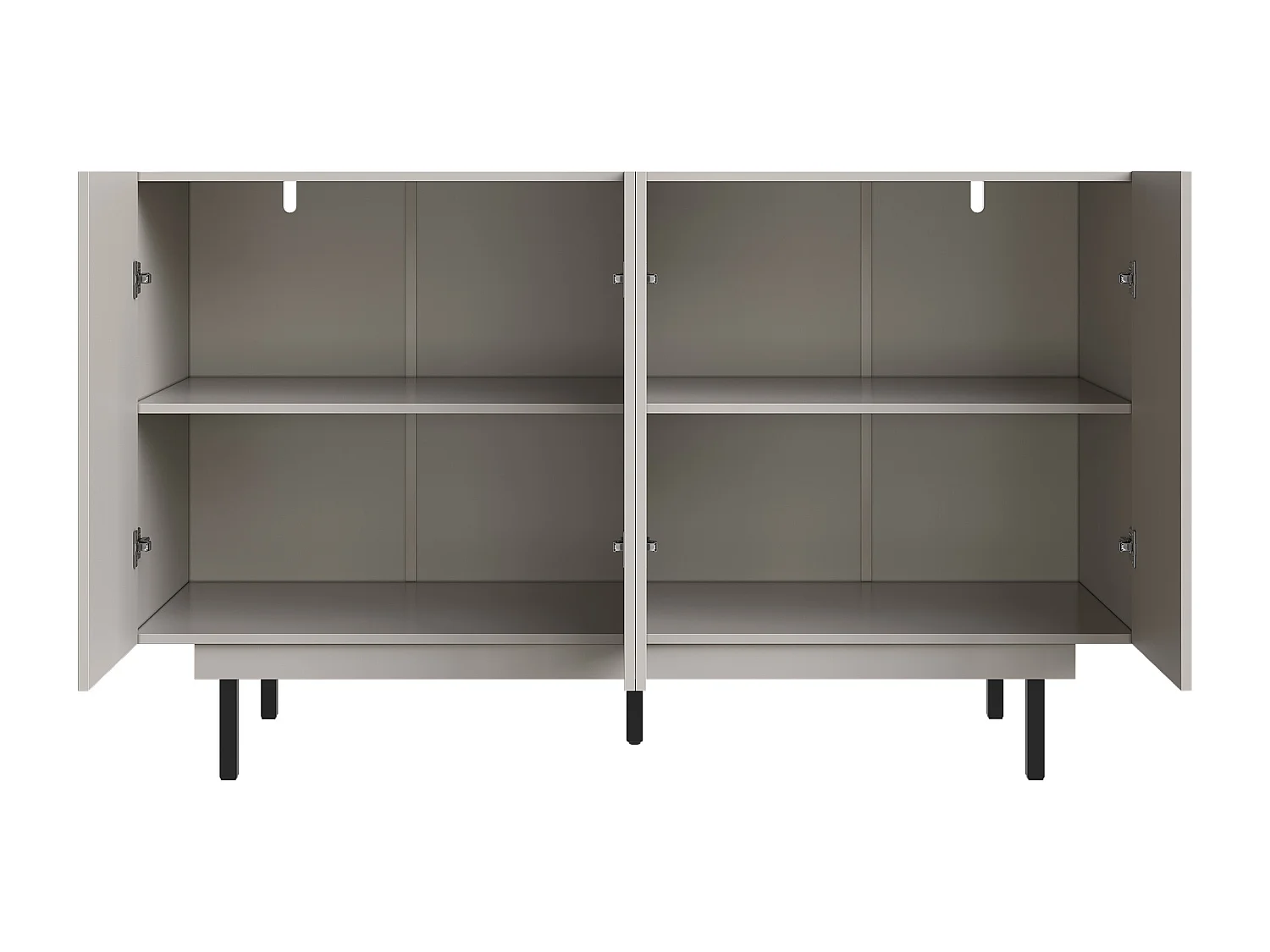 Lage dressoir - 140 x 38,5 x 82,5 cm - Opbergmeubel - met 2 deuren - MDF - grijs